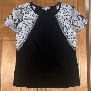 Chic Black with animal print top